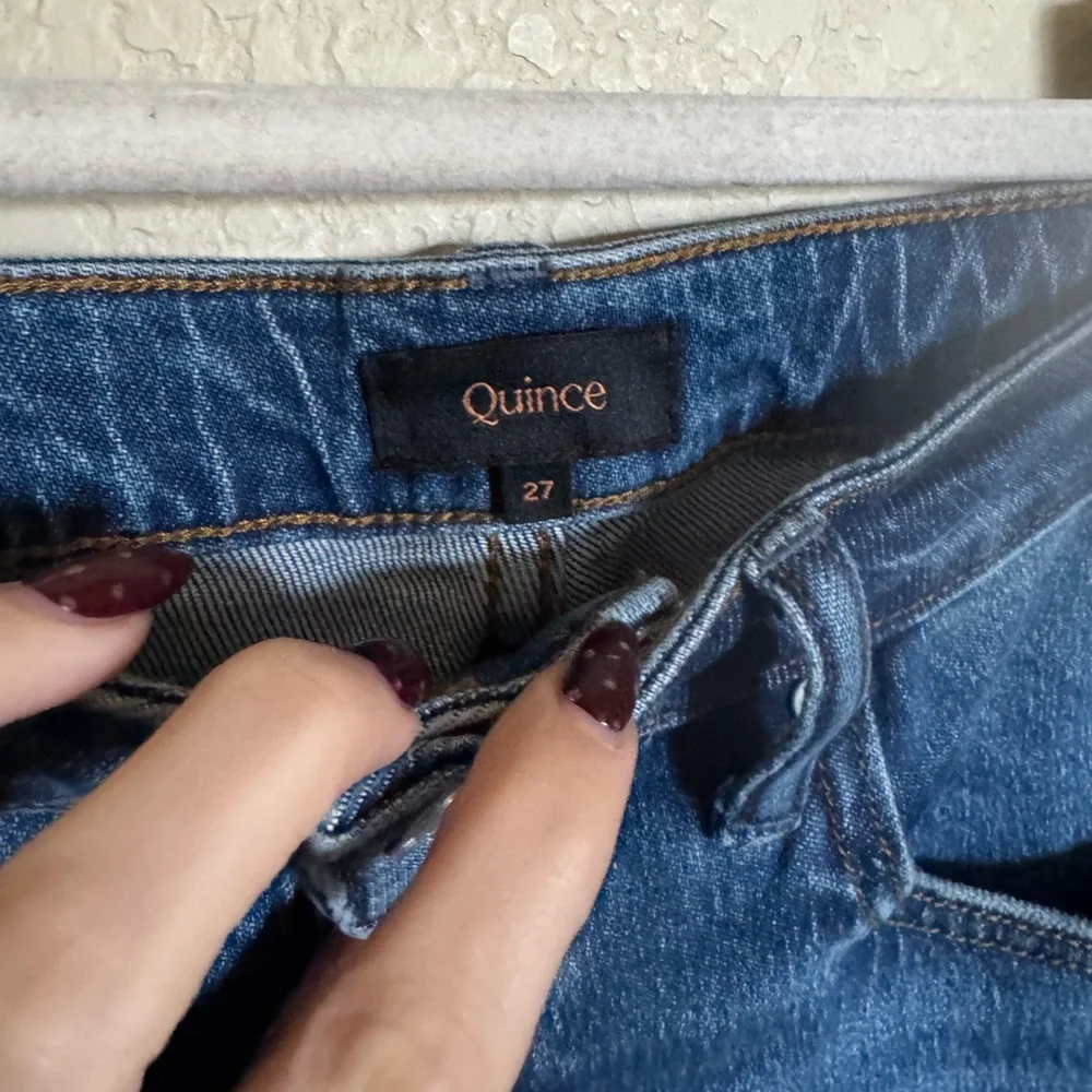 Quince Bella Stretch Barrel Jeans Size 27 in Atlantic Blue - Picture 5 of 11